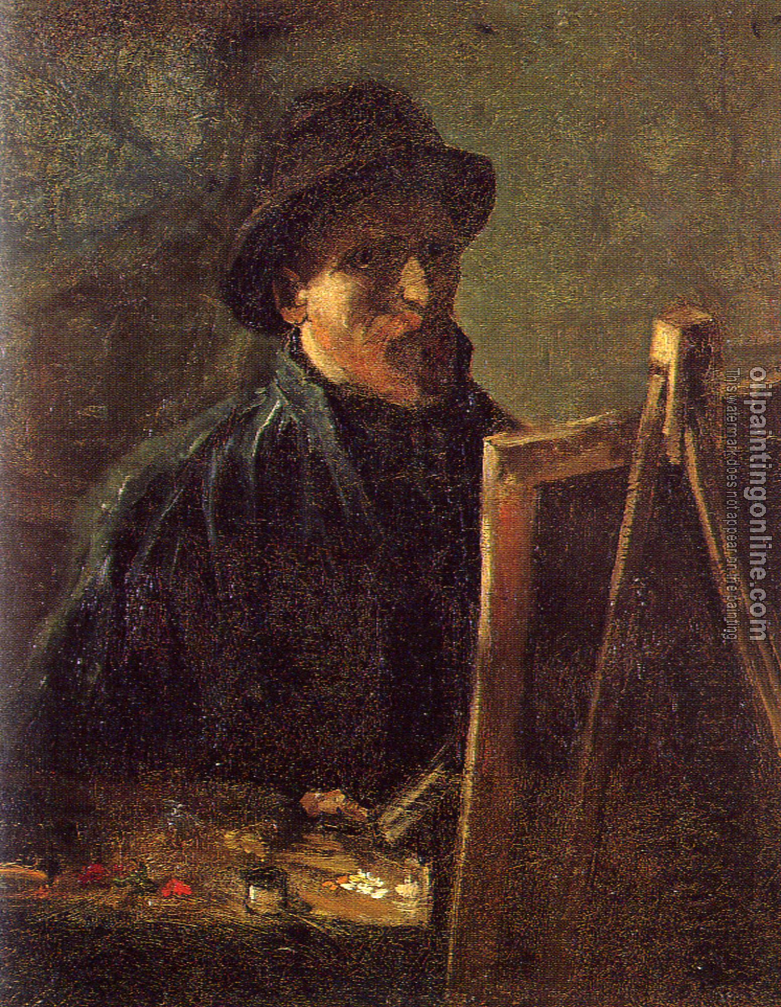 Gogh, Vincent van - Self-Portrait with Dark Felt Hat in front of the Easel